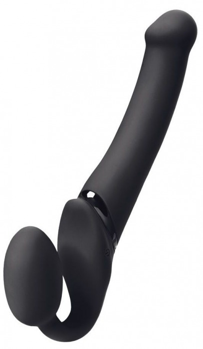 Черный безремневой вибрострапон Silicone Bendable Strap-On - size XL - Strap-on-me - купить с доставкой в Астрахани