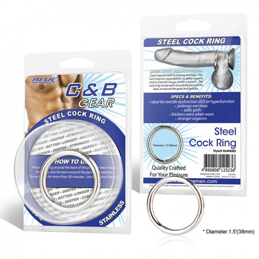 Стальное эрекционное кольцо STEEL COCK RING - 4.5 см. - BlueLine - в Астрахани купить с доставкой