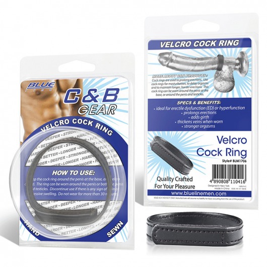 Кольцо на пенис из искусственной кожи на липучке VELCRO COCK RING - 5 см. - BlueLine - в Астрахани купить с доставкой