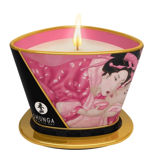 Массажная свеча Rose Petals с ароматом розы - 170 мл. - Shunga - купить с доставкой в Астрахани