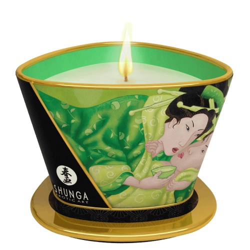 Массажная свеча Exotic Green Tea с ароматом зелёного чая - 170 мл. - Shunga - купить с доставкой в Астрахани