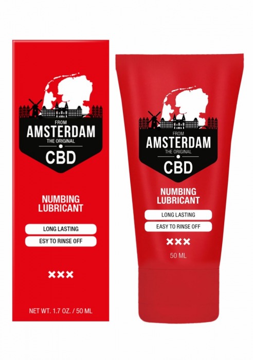 Пролонгирующий лубрикант Numbing CBD from Amsterdam - 50 мл. - Shots Media BV - купить с доставкой в Астрахани