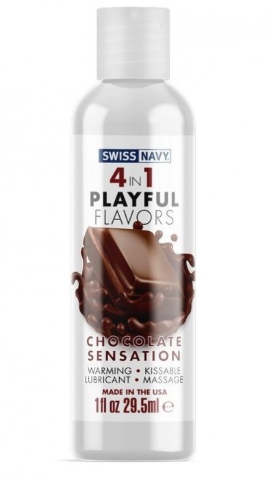 Массажный гель 4-в-1 Chocolate Sensation с ароматом шоколада - 29,5 мл. - Swiss navy - купить с доставкой в Астрахани