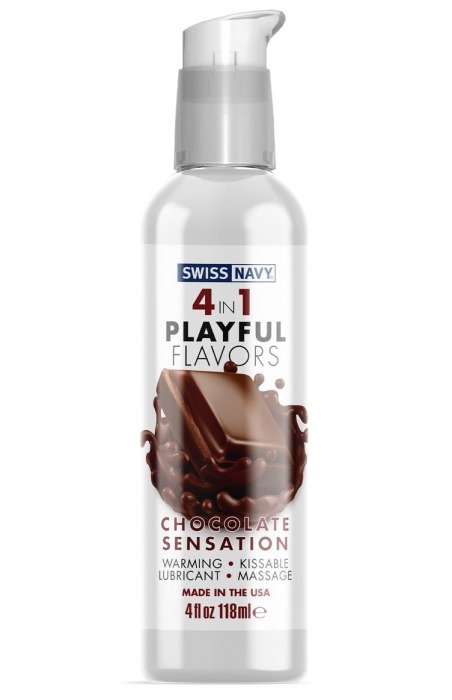 Массажный гель 4-в-1 Chocolate Sensation с ароматом шоколада - 118 мл. - Swiss navy - купить с доставкой в Астрахани