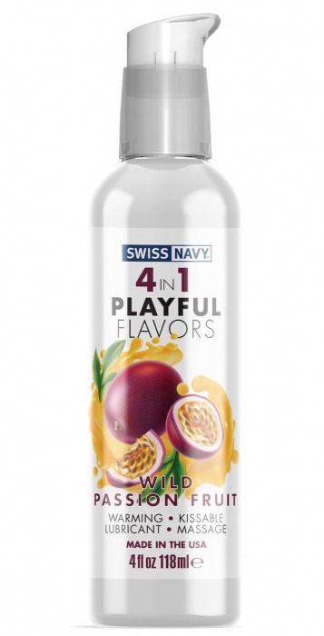 Массажный гель 4-в-1 Wild Passion Fruit с ароматом маракуйи - 118 мл. - Swiss navy - купить с доставкой в Астрахани