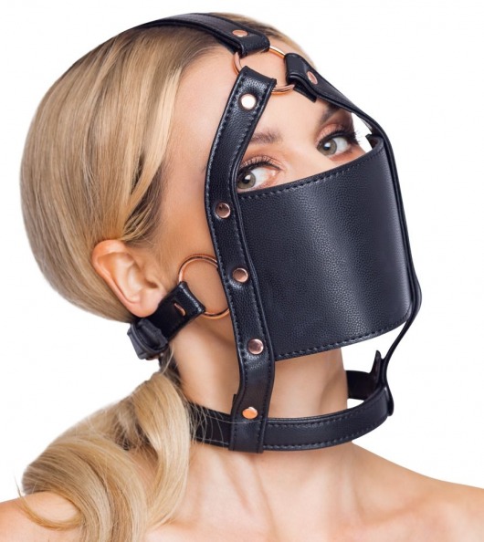 Черный намордник с кляпом-шаром Head Harness With A Gag - Orion - купить с доставкой в Астрахани