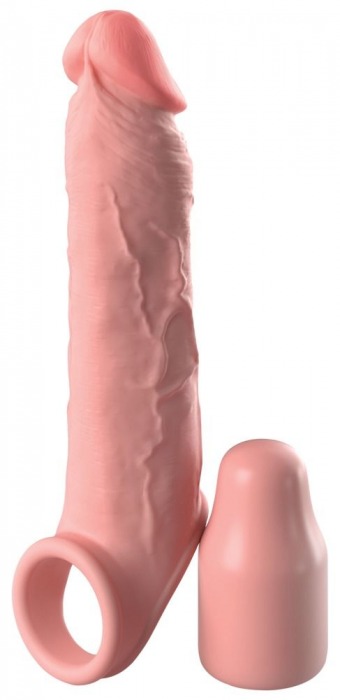 Телесная насадка-удлинитель 2 Inch Silicone X-tension with Strap - 20,3 см. - Pipedream - в Астрахани купить с доставкой