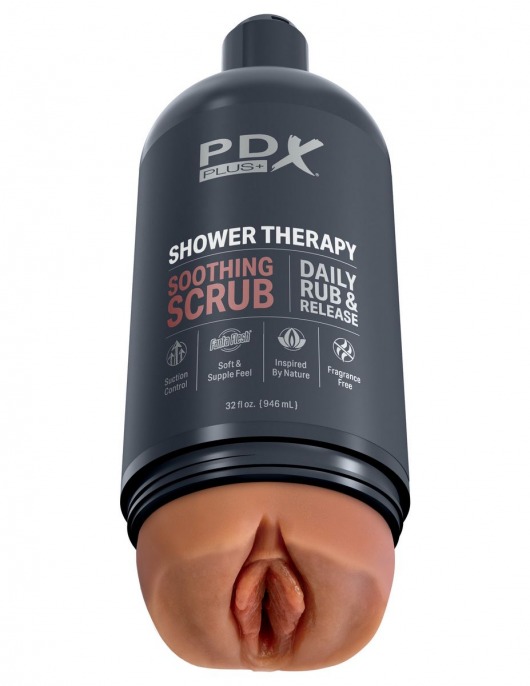 Мастурбатор-вагина цвета карамели Shower Therapy Soothing Scrub - Pipedream - в Астрахани купить с доставкой