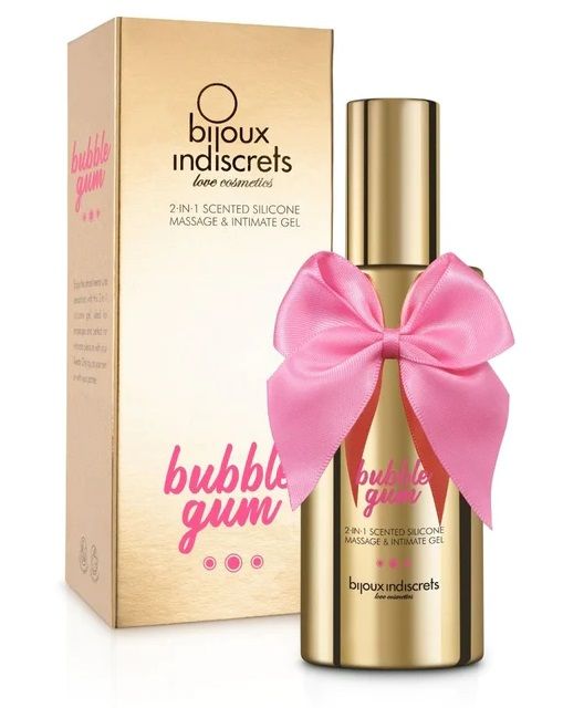 Гель с ароматом жвачки Bubblegum 2-in-1 Scented Silicone Massage And Intimate Gel - 100 мл. - Bijoux Indiscrets - купить с доставкой в Астрахани