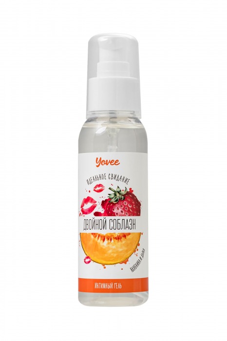 Съедобная гель-смазка Yovee «Двойной соблазн» с Д-пантенолом и вкусом клубники и дыни - 100 мл. - ToyFa - купить с доставкой в Астрахани