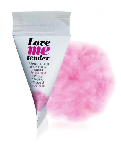 Съедобное согревающее массажное масло Love Me Tender Cotton Candy с ароматом сладкой ваты - 10 мл. - Love to Love - купить с доставкой в Астрахани
