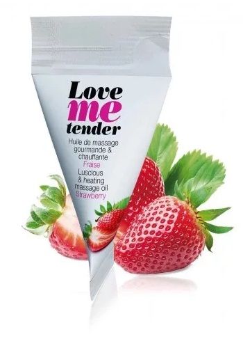 Съедобное согревающее массажное масло Love Me Tender Strawberry с ароматом клубники - 10 мл. - Love to Love - купить с доставкой в Астрахани