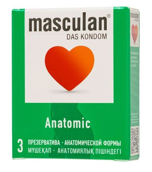 Презервативы анатомической формы Masculan Anatomic - 3 шт. - Masculan - купить с доставкой в Астрахани