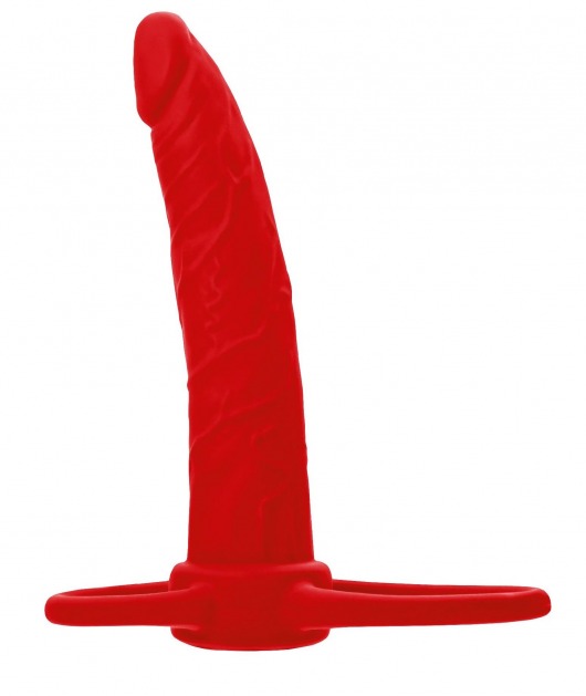 Красная насадка на пенис для двойного проникновения Black Red - 16,5 см. - ToyFa - купить с доставкой в Астрахани