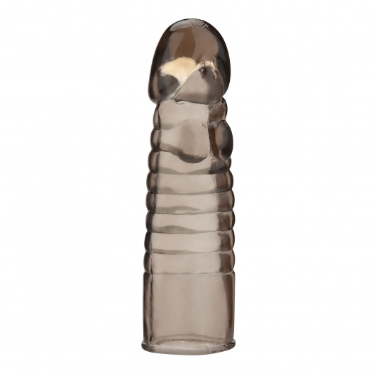 Дымчатая насадка-удлинитель Ribbed Realistic Penis Enhancing Sleeve Extension - 15,2 см. - BlueLine - в Астрахани купить с доставкой