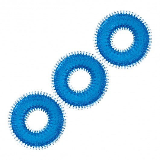 Комплект из трех голубых колец для эрекции 3-Pack Ultra-Stim Stretch Cock Rings - BlueLine - в Астрахани купить с доставкой