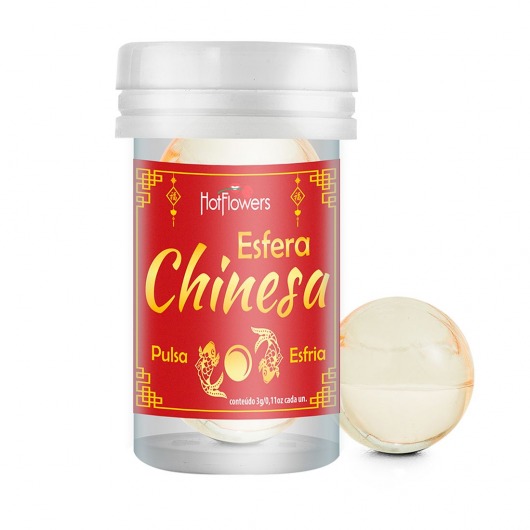 Интимный гель Chinesa Esfera с охлаждающе-пульсирующим эффектом (2 шарика по 3 гр.) - HotFlowers - купить с доставкой в Астрахани