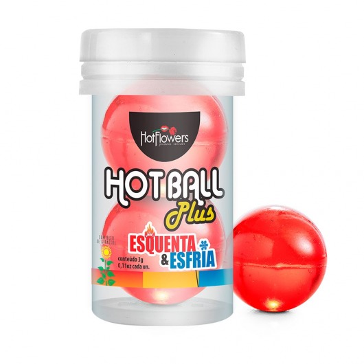 Лубрикант на масляной основе Hot Ball Plus с охлаждающе-разогревающим эффектом (2 шарика по 3 гр.) - HotFlowers - купить с доставкой в Астрахани