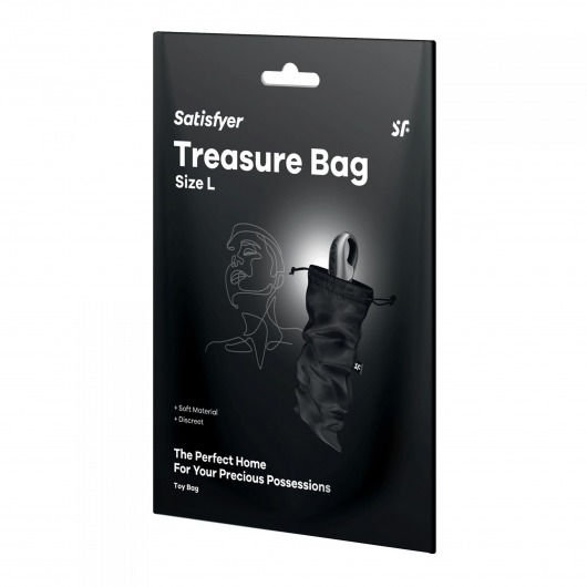 Черный мешочек для хранения игрушек Treasure Bag L - Satisfyer - купить с доставкой в Астрахани