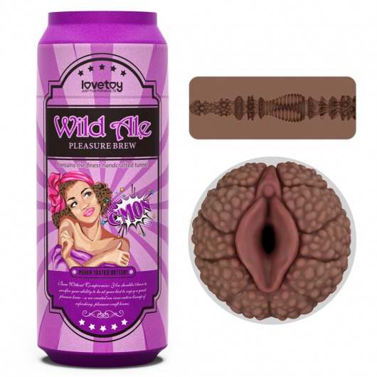 Коричневый мастурбатор-вагина Pleasure Brew Masturbator-Wild Ale в банке - Lovetoy - в Астрахани купить с доставкой