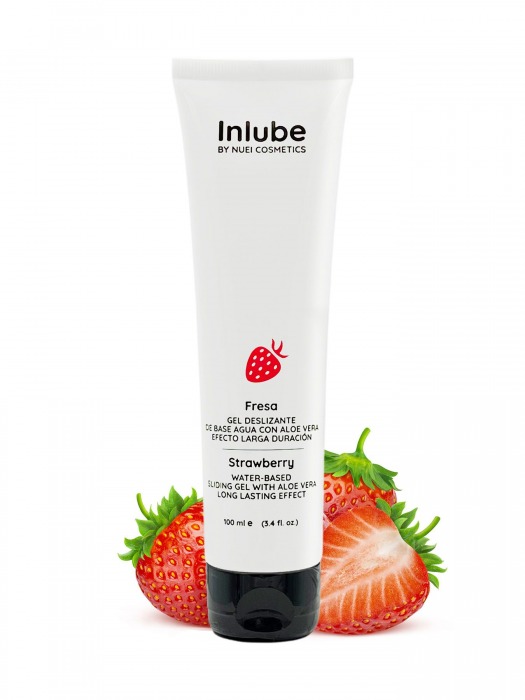 Лубрикант на водной основе Nuei Inlube с алоэ вера и ароматом клубники - 100 мл. - Nuei cosmetics - купить с доставкой в Астрахани