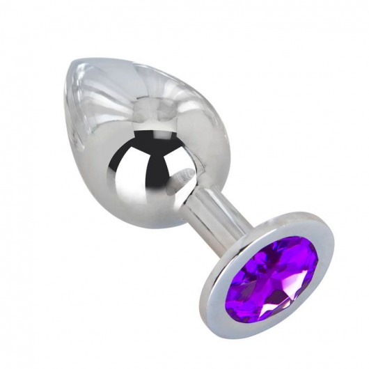 Большой плаг из стали с фиолетовым кристаллом Violet Dream - 9,5 см. - Erotic Fantasy - купить с доставкой в Астрахани