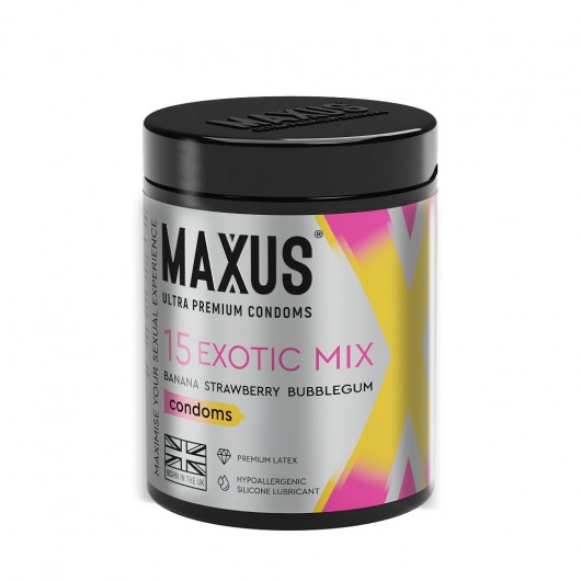Цветные ароматизированные презервативы MAXUS Exotic Mix - 15 шт. - Maxus - купить с доставкой в Астрахани