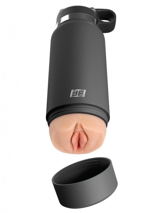 Серый мастурбатор в виде бутылки F*ck Flask - Pipedream - в Астрахани купить с доставкой