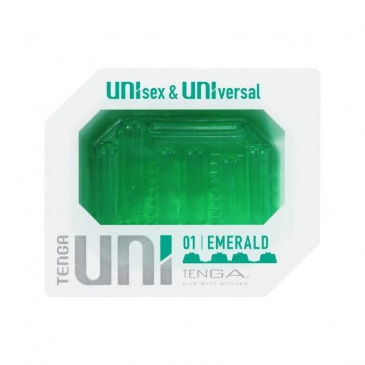 Зеленый мастурбатор-стимулятор Tenga Uni Emerald - Tenga - в Астрахани купить с доставкой