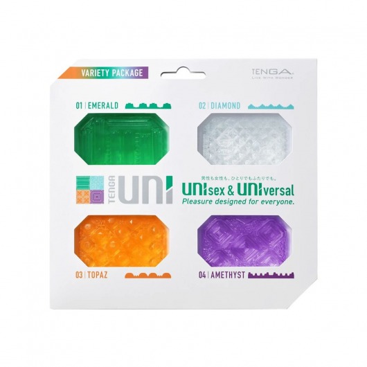Набор из 4 мастурбаторов-стимуляторов Tenga Uni Variety Pack - Tenga - в Астрахани купить с доставкой