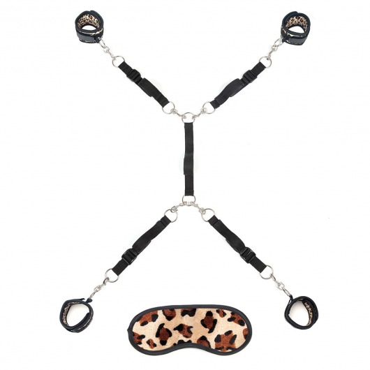 Леопардовая фиксация на матрас для рук и ног Classic Bedspreader - Lux Fetish - купить с доставкой в Астрахани