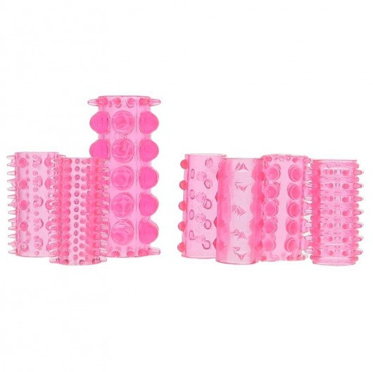 Набор из 7 розовых насадок на пенис ONE-A-DAY PENIS SLEEVES PINK - Seven Creations - в Астрахани купить с доставкой
