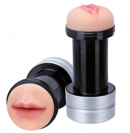 Двусторонний мастурбатор REALSTUFF 2 IN 1 HUMMER MOUTH   VAGINA - ротик и вагина - Dream Toys - в Астрахани купить с доставкой