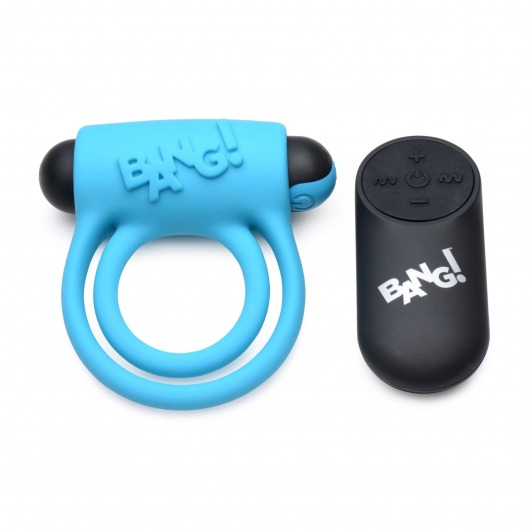 Голубое эрекционное виброкольцо 28X Remote Control Vibrating Cock Ring   Bullet - XR Brands - в Астрахани купить с доставкой