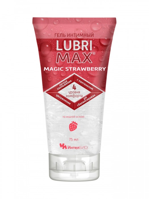 Интимный гель-смазка на водной основе Lubrimax Magic Strawberry - 75 мл. - ИнтелБИО - купить с доставкой в Астрахани