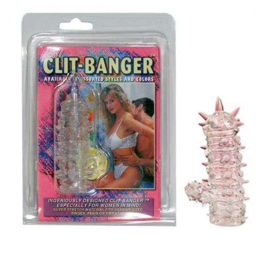 Прозрачная насадка с шипами и клиторальной шишечкой CLIT-BANGER SLEEVE IN CLEAR - Tonga - в Астрахани купить с доставкой