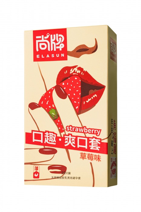 Презервативы Elasun Strawberry с аромато клубники - 10 шт. - Elasun - купить с доставкой в Астрахани