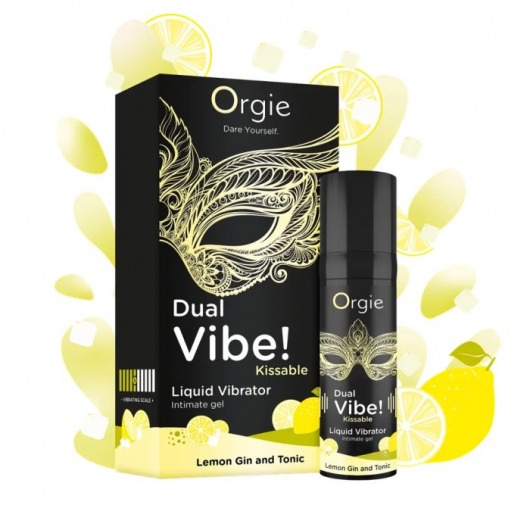 Съедобный жидкий вибратор Dual Vibe! со вкусом лимонного джина с тоником - 15 мл. - ORGIE - купить с доставкой в Астрахани