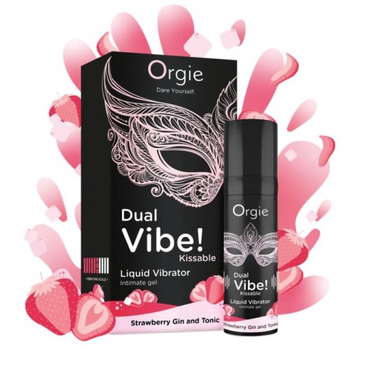 Съедобный жидкий вибратор Dual Vibe! со вкусом клубничного джина с тоником - 15 мл. - ORGIE - купить с доставкой в Астрахани