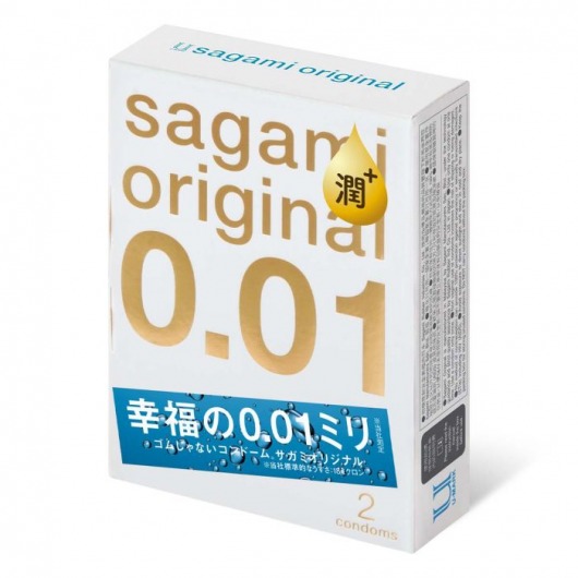 Увлажнённые презервативы Sagami Original 0.01 Extra Lub - 2 шт. - Sagami - купить с доставкой в Астрахани