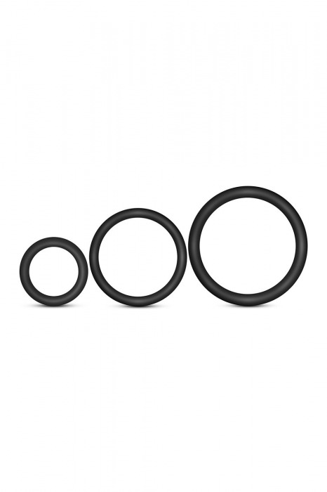 Набор из 3 черных эрекционных колец Cock Ring Set - Blush Novelties - в Астрахани купить с доставкой