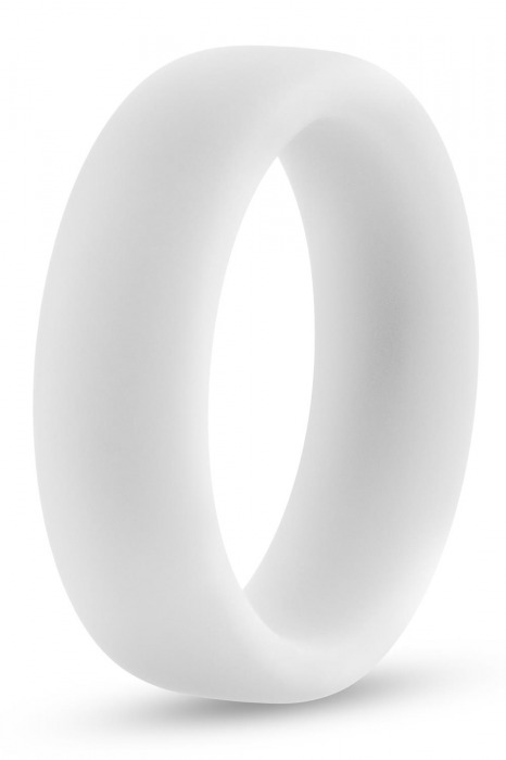 Белое люминесцентное эрекционное кольцо Silicone Glo Cock Ring - Blush Novelties - в Астрахани купить с доставкой
