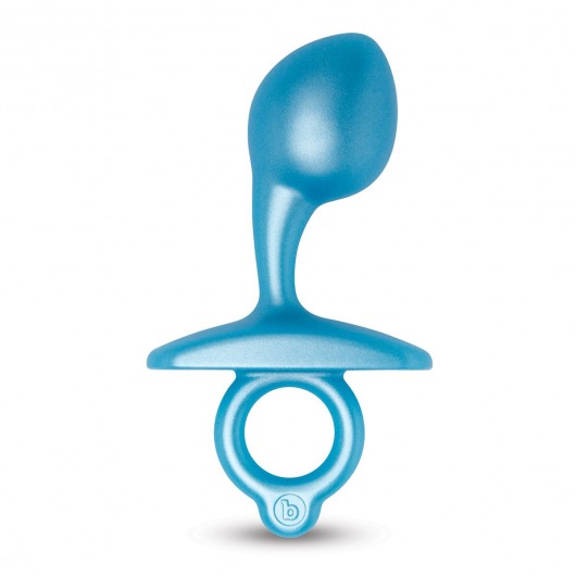 Голубая анальная пробка для массажа простаты Bulb Silicone Prostate Plug - 10,7 см. - b-Vibe - в Астрахани купить с доставкой