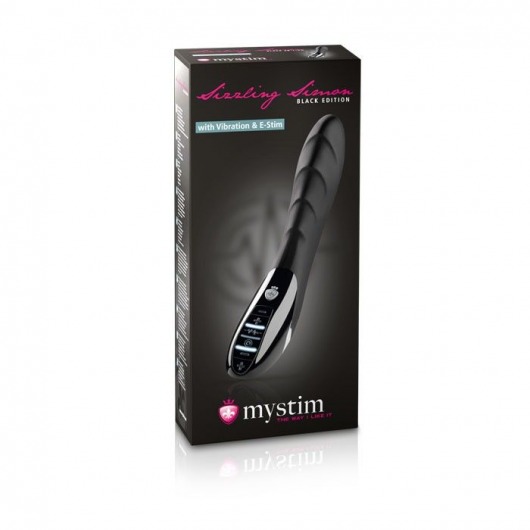 Вибратор с электростимуляцией Sizzling Simon Black Edition - 27 см. - MyStim - купить с доставкой в Астрахани