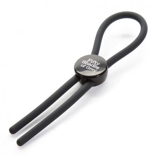 Тёмно-серое эрекционное кольцо с зажимом Again and Again Adjustable Cock Ring - Fifty Shades of Grey - в Астрахани купить с доставкой