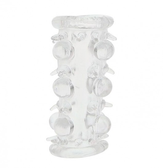 Прозрачная насадка на пенис с шипами и бугорками JELLY JOY LUST CLUSTER CLEAR - Dream Toys - в Астрахани купить с доставкой