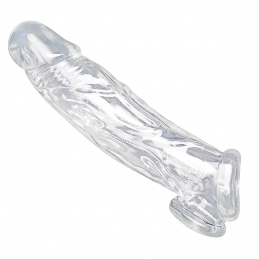 Прозрачная насадка для увеличения члена Realistic Clear Penis Enhancer and Ball Stretcher - 20,3 см. - XR Brands - в Астрахани купить с доставкой