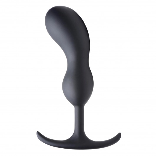 Черный массажер простаты с утяжелителями Premium Silicone Weighted Prostate Plug Large - 18,8 см. - XR Brands - в Астрахани купить с доставкой