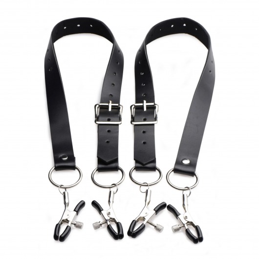 Ремни с зажимами для половых губ Spread Labia Spreader Straps with Clamps - XR Brands - купить с доставкой в Астрахани