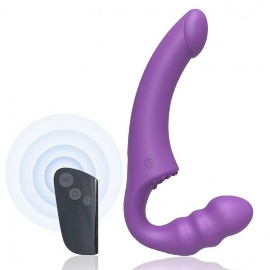 Фиолетовый безремневой страпон Straples Strap-On Dildo - Erokay - купить с доставкой в Астрахани
